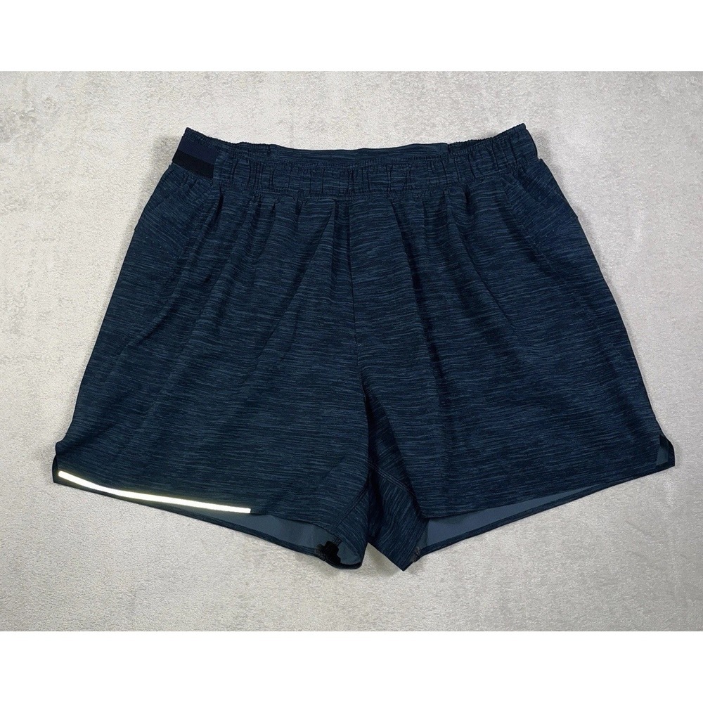 Lululemon Surge Short *4" Updated Men Medium Heather Allover Iron Blue True Navy